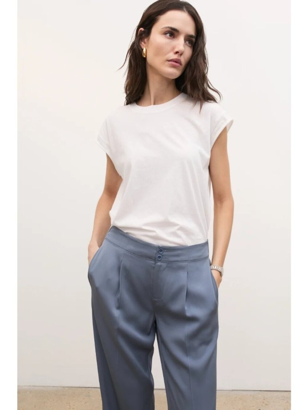 AYR Supercool Tee in 100% Pima Cotton, White, Size Small